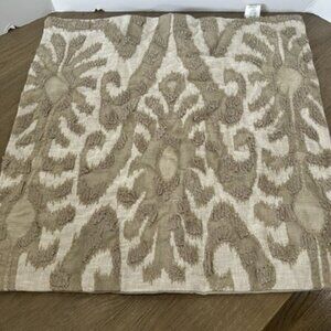 Pottery Barn Delancey Embroidered Pillow Cover Neutral 24"